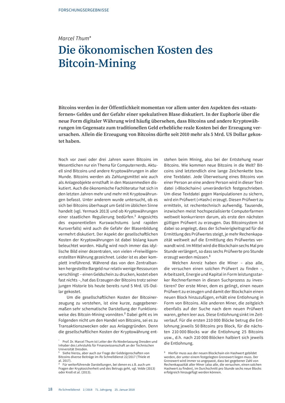 Bitcoin Mining And Its Economic Costs Ifo Institut - 